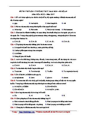 Đề thi thử THPT Quốc gia môn Hóa học lần 1 năm 2017 - Trường THPT Nam Đàn (Có đáp án)